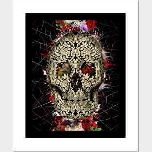 lace skull Posters and Art